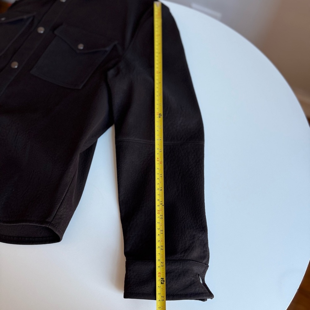 New Zara Relaxed Fit Faux Leather Overshirt Jacket Brown Pockets Button Size XL - Picture 16 of 16